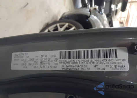 2019 Dodge Journey Gt Awd z USA, uszkodzony, nr VIN 3C4PDDEG5KT846288